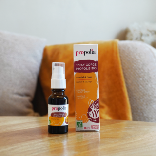Spray gorge bio à la propolis, miel et thym 2